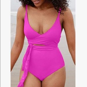 Hot Pink One Piece Bathing Suit